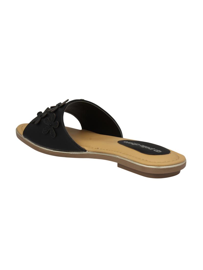 black slip on sandals - 15477222 - Standard Image - 2