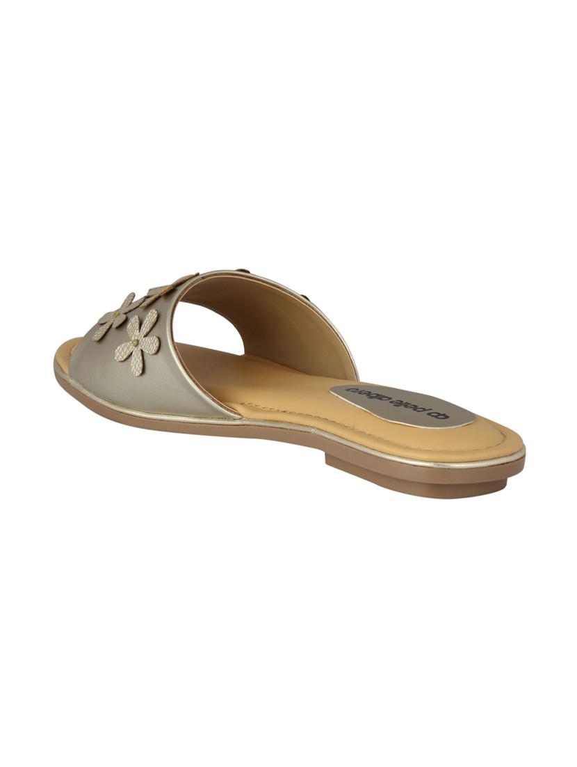 silver slip on sandals - 15477223 - Standard Image - 2