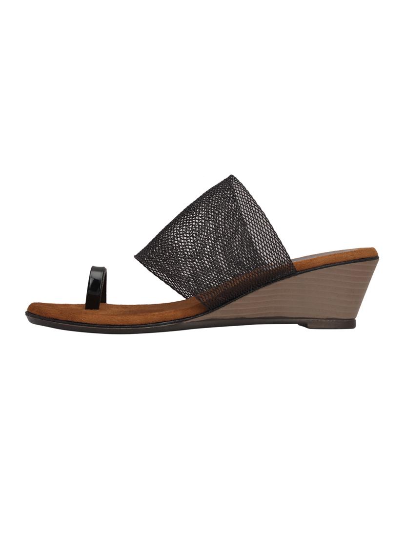 black one toe wedges - 15477233 - Standard Image - 2