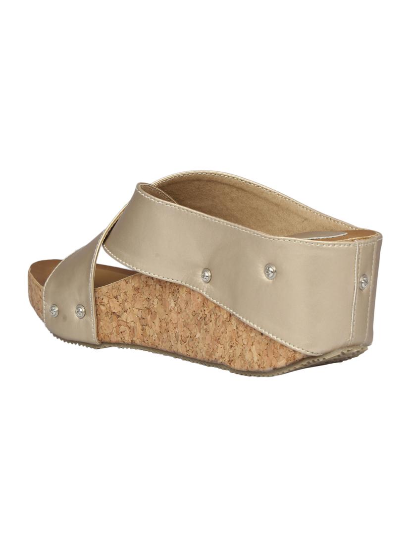 gold platforms wedges - 15477252 - Standard Image - 2