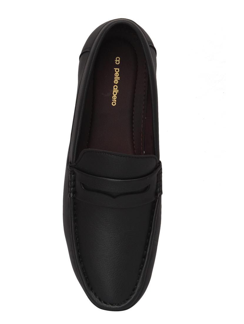black leatherette slip on loafers - 15477290 - Standard Image - 2
