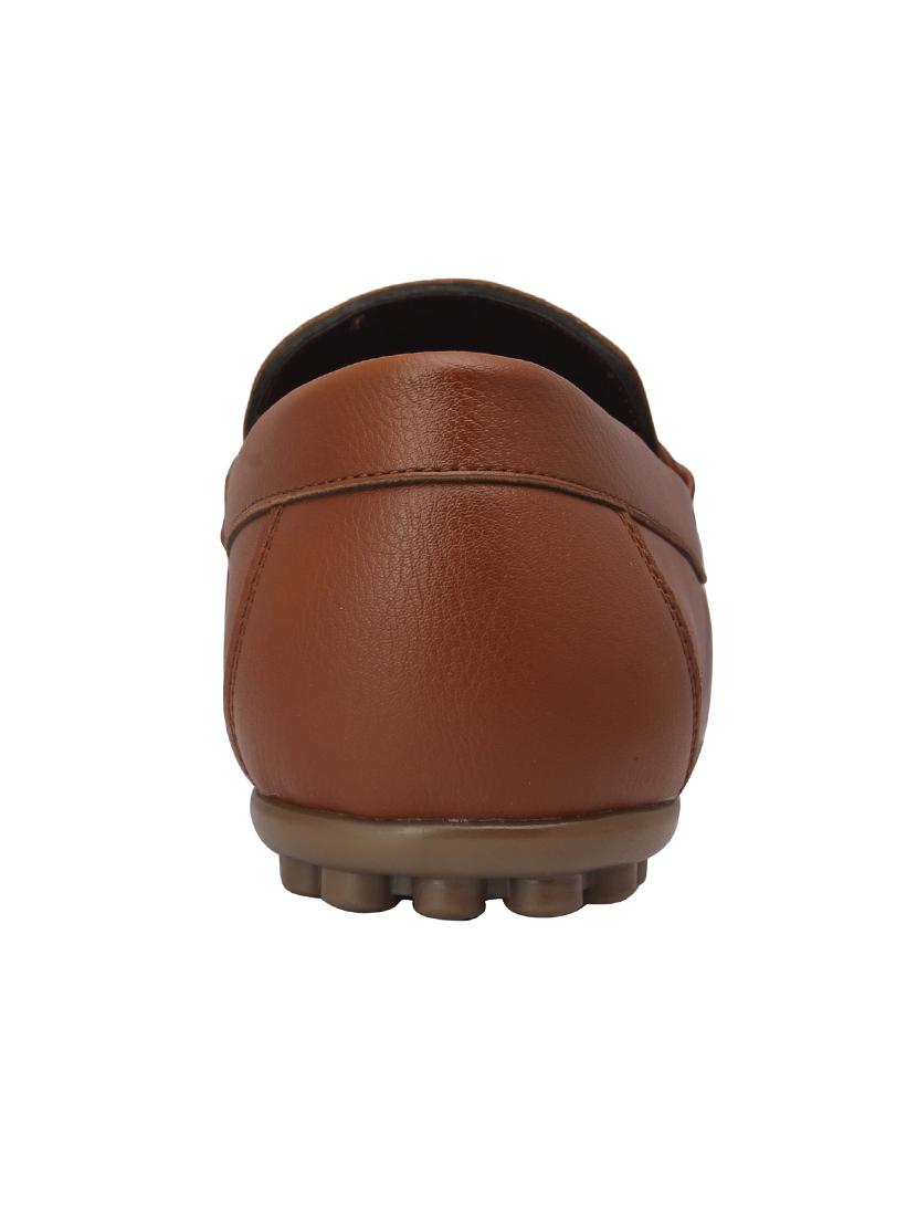 tan leatherette slip on loafers - 15477291 - Standard Image - 2