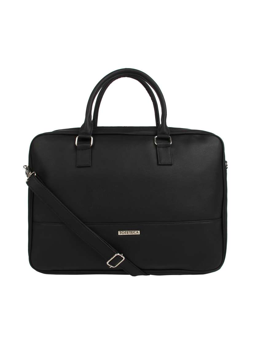 black leatherette (pu) laptop bag
