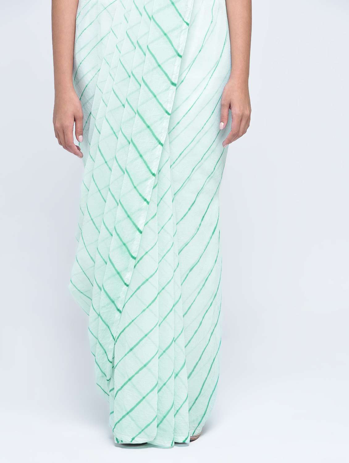 women's leheriya white colored saree with blouse - 15478579 -  Standard Image - 2