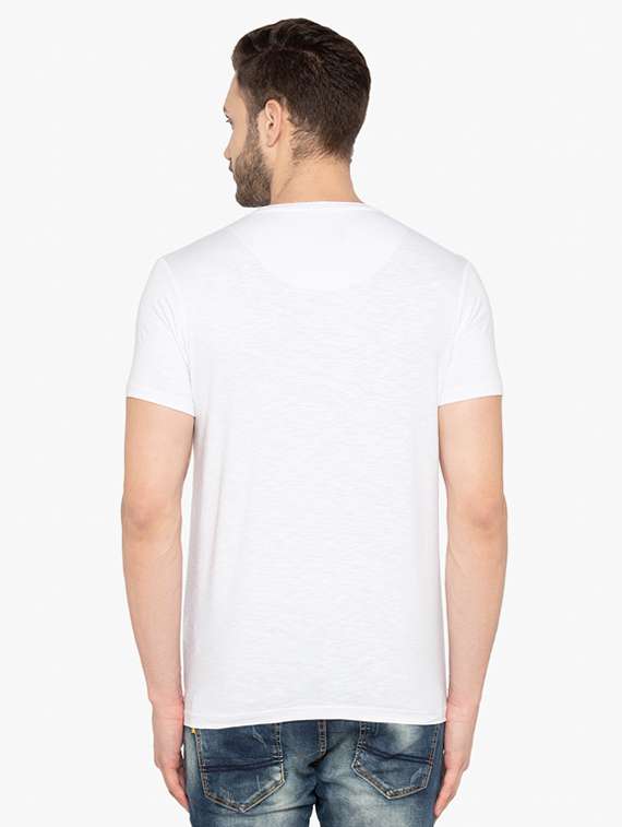 white cotton front print t-shirt - 15480456 -  Standard Image - 2