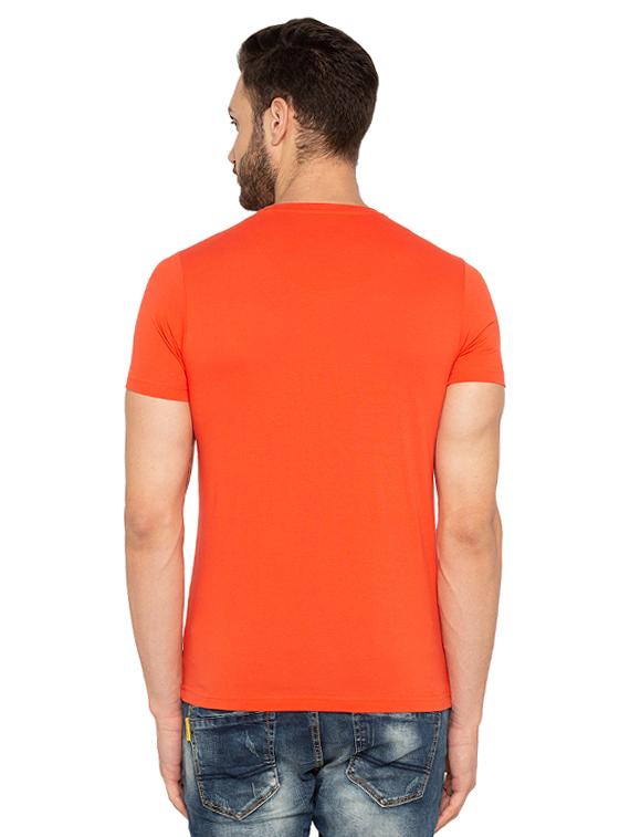 orange cotton front print t-shirt - 15480501 - Standard Image - 2