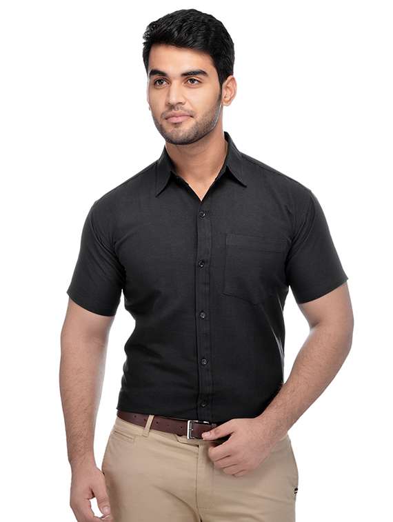 black khadi formal shirt