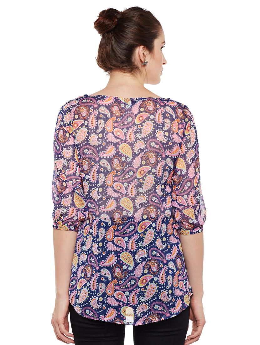 sheer paisley print regular top - 15482661 - Standard Image - 2