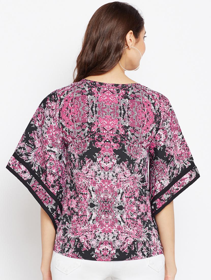 tie up neck printed top - 15482682 - Standard Image - 2