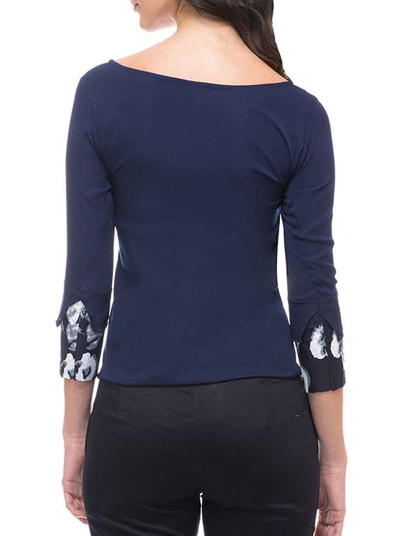 women's straight boat neck top - 15484159 - Standard Image - 2