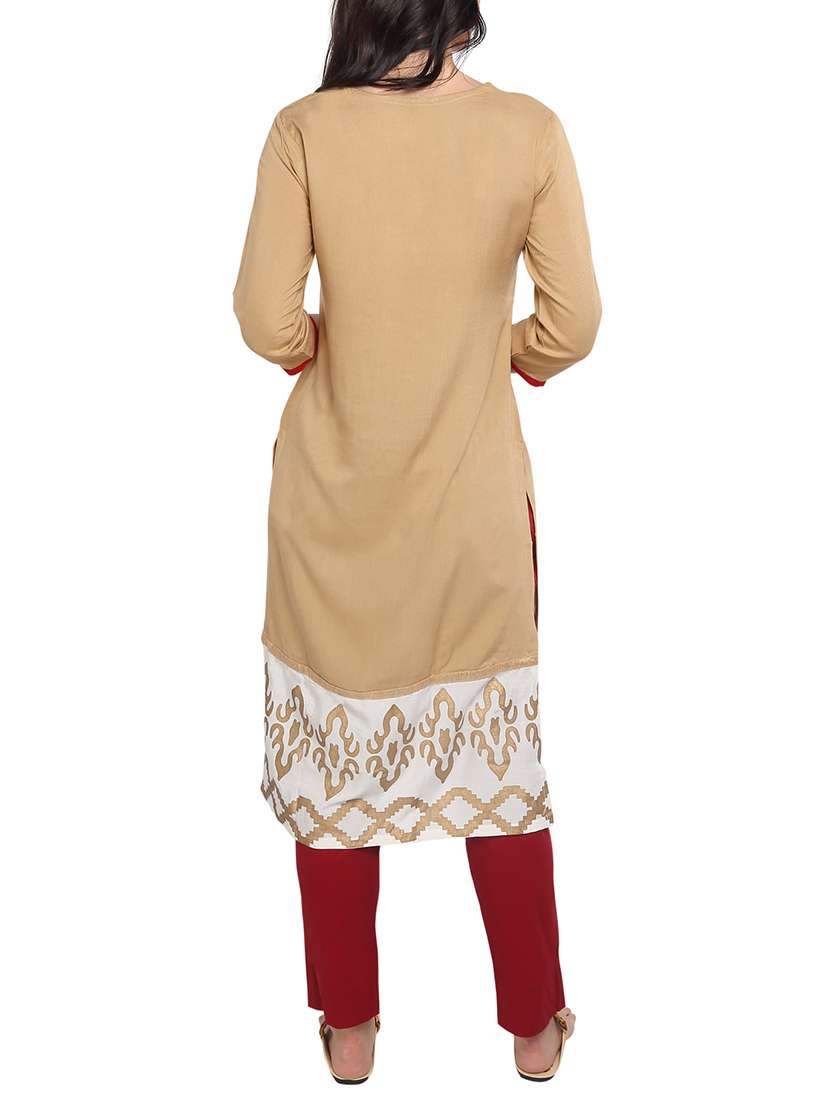 straight printed kurta - 15484889 -  Standard Image - 2