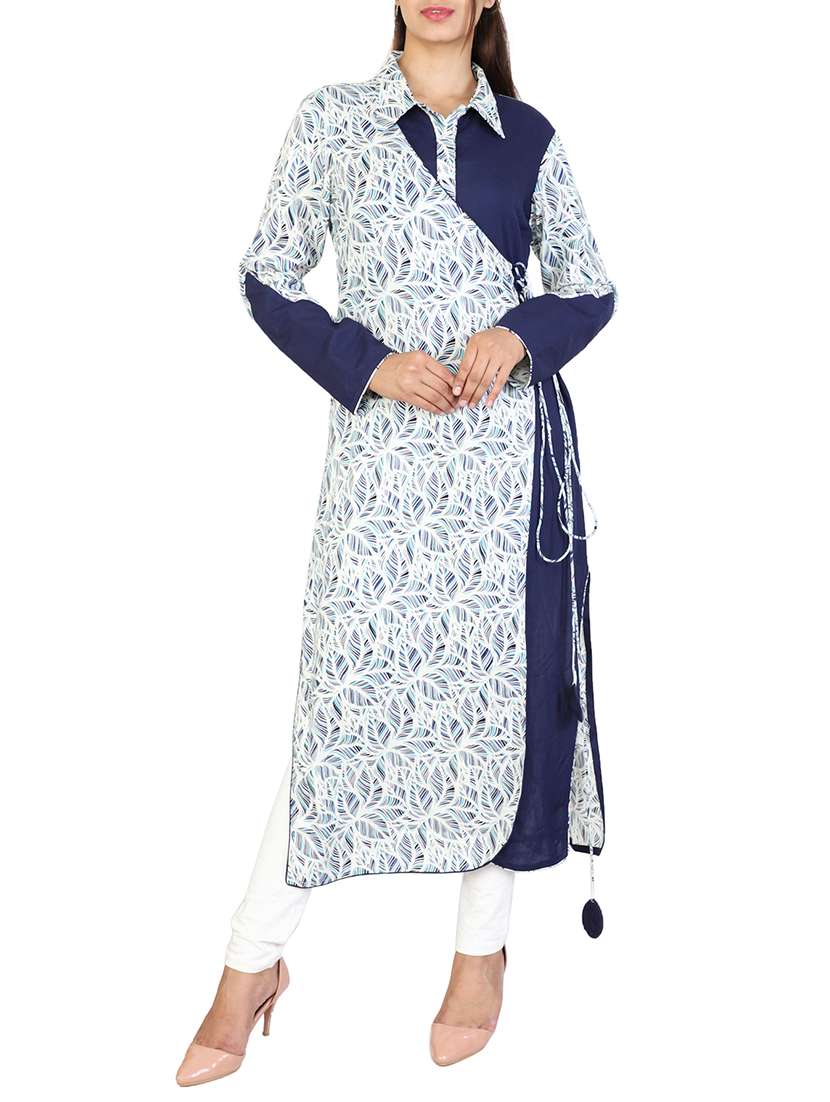 high slit kurta with drawstring