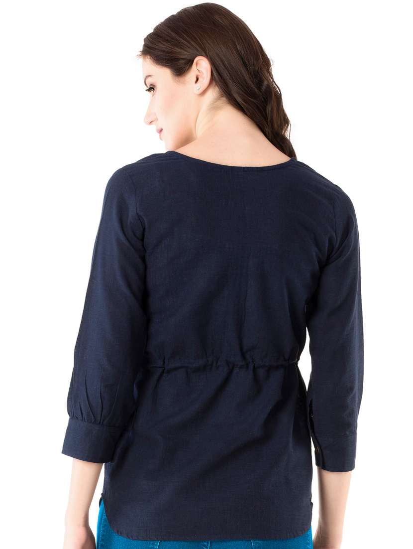 women's straight notch neck top - 15486004 -  Standard Image - 2