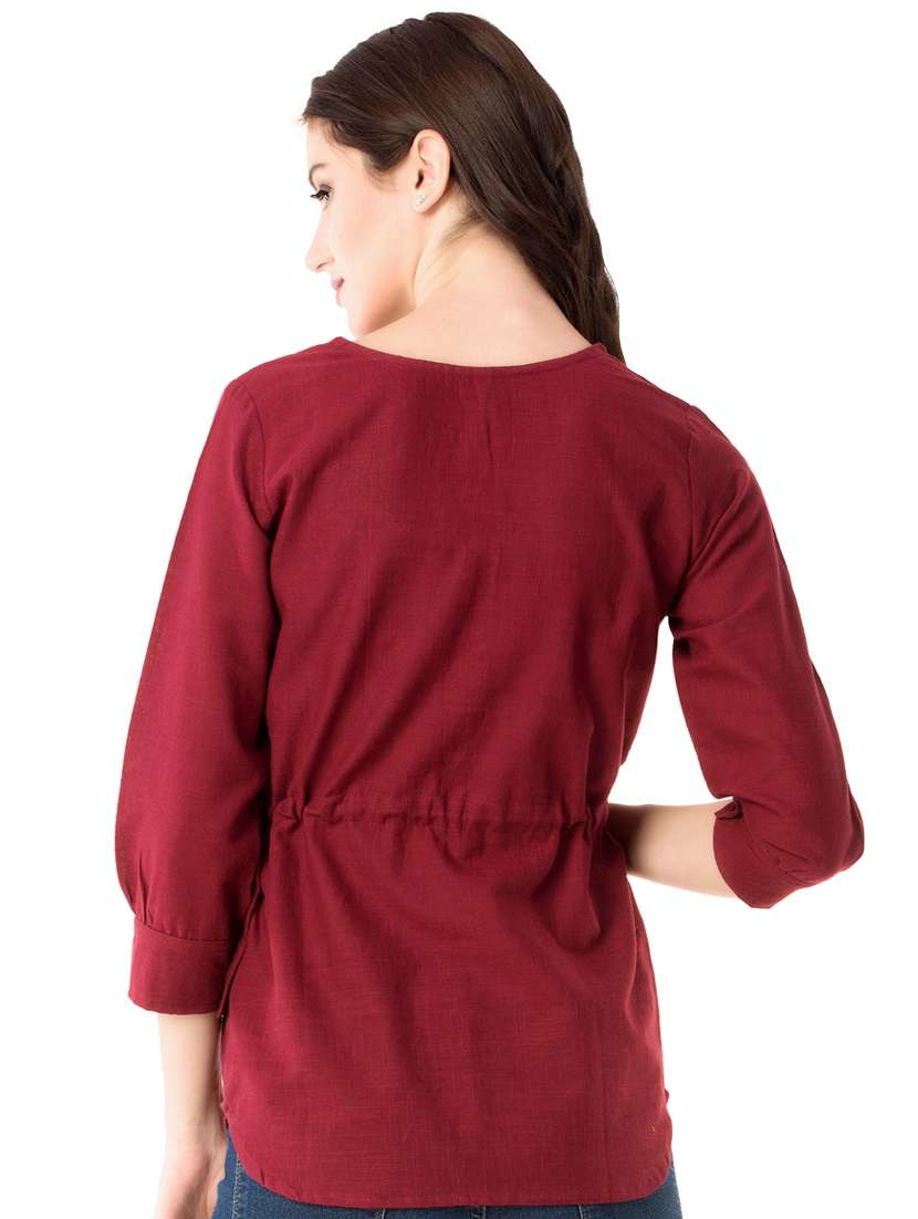 women's straight notch neck top - 15486006 -  Standard Image - 2