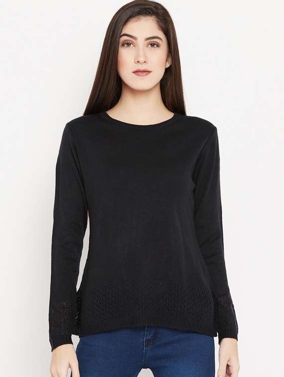 round neck woolen pullover
