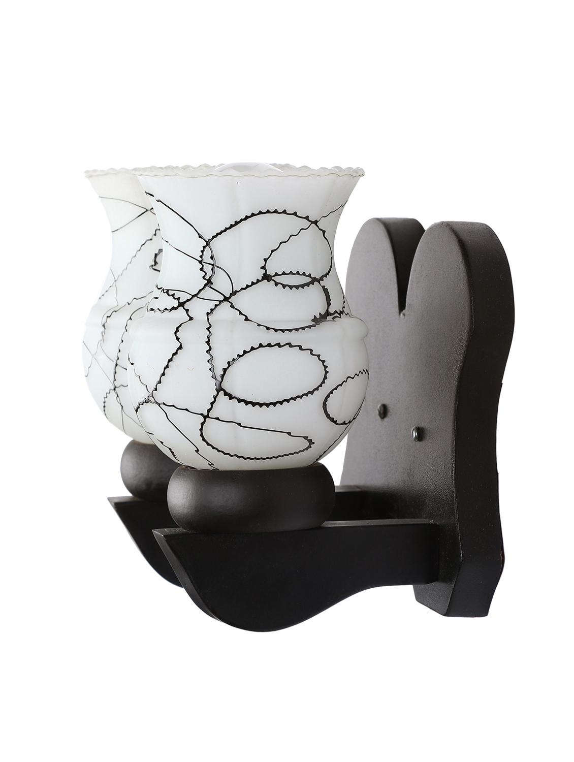 new stylish twins hand decorative colorful glass wall lamp light with royal wooden fitting dn-2wa2 - 15489680 - Standard Image - 2