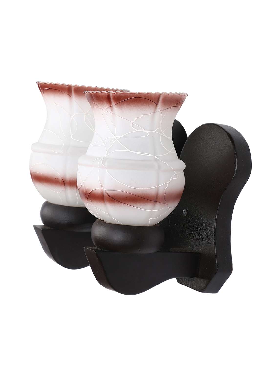 new stylish twins hand decorative colorful glass wall lamp light with royal wooden fitting dn-2wa40 - 15489718 - Standard Image - 2