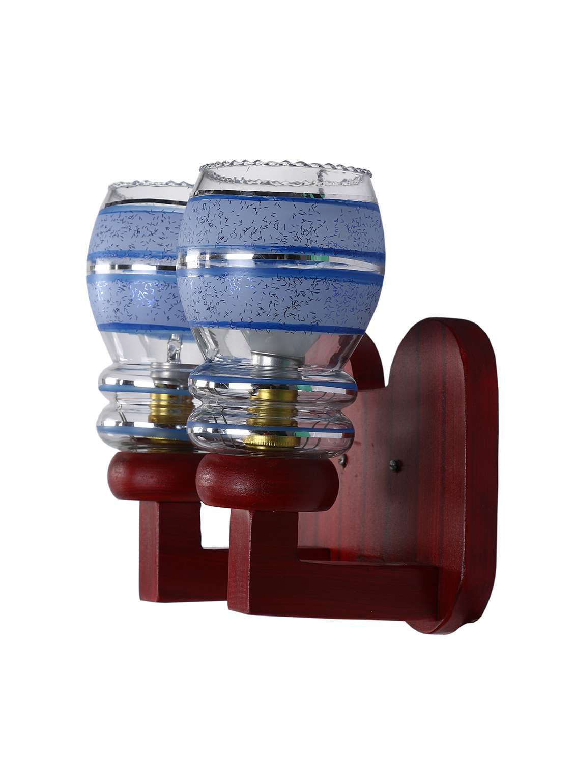 new stylish twins hand decorative colorful glass wall lamp light with royal wooden fitting dn-2wa55 - 15489733 -  Standard Image - 2