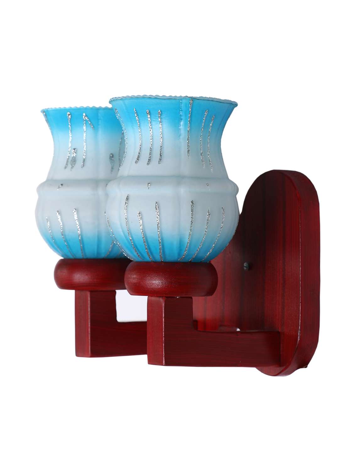 new stylish twins hand decorative colorful glass wall lamp light with royal wooden fitting dn-2wa56 - 15489734 -  Standard Image - 2