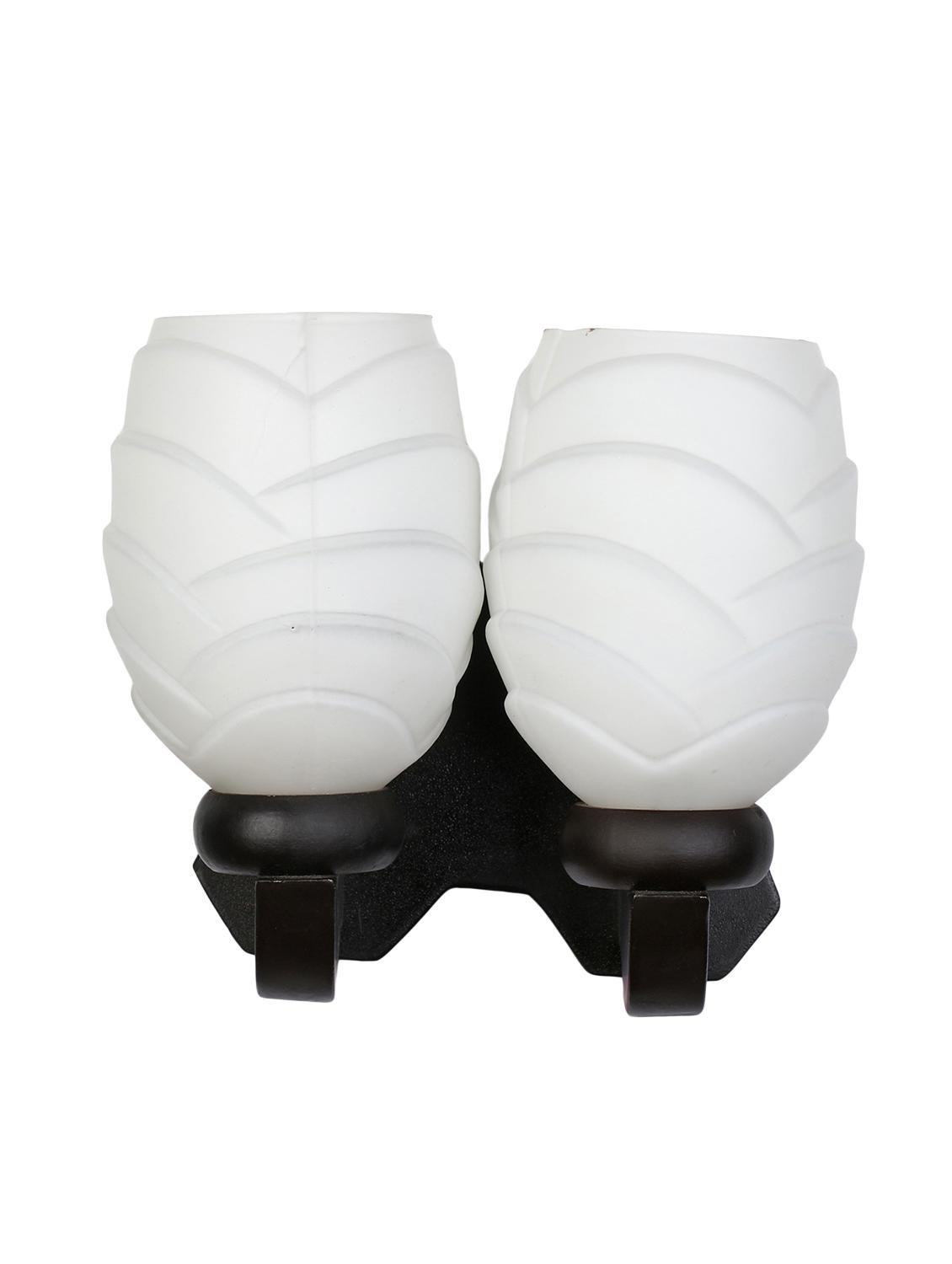stylish twins hand decorative colorful glass wall lamp light with royal wooden fitting (set of two) dn-2wa128 - 15489847 - Standard Image - 2
