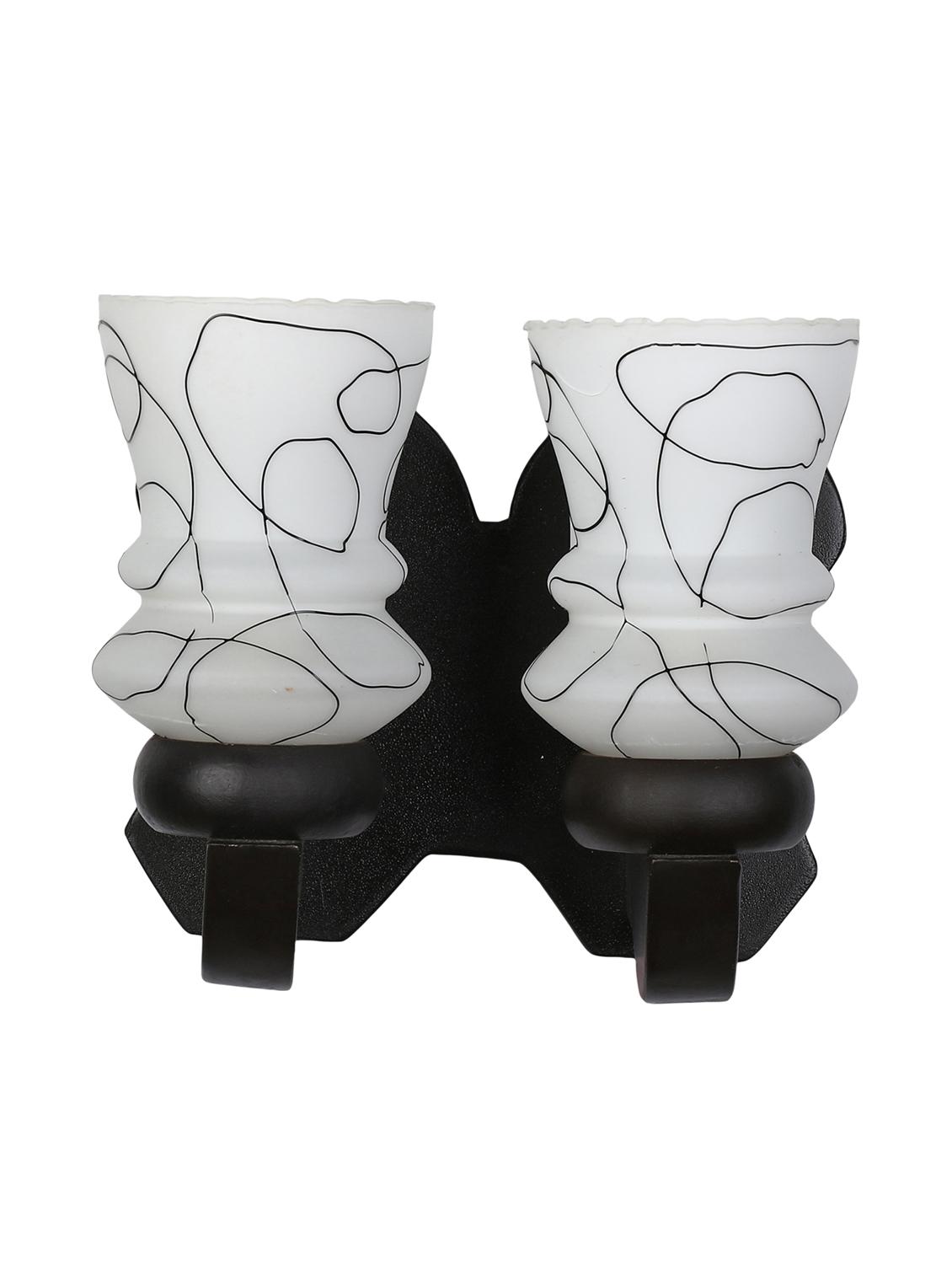 stylish twins hand decorative colorful glass wall lamp light with royal wooden fitting (set of two) dn-2wa139 - 15489857 - Standard Image - 2
