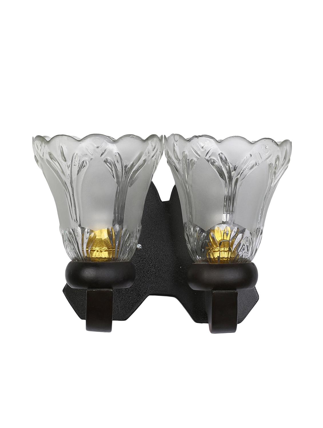 stylish twins hand decorative colorful glass wall lamp light with royal wooden fitting (set of two) dn-2wa144 - 15489862 - Standard Image - 2
