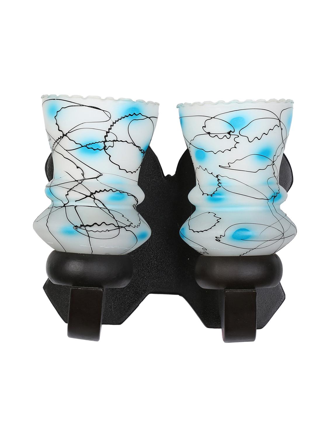 stylish twins hand decorative colorful glass wall lamp light with royal wooden fitting (set of two) dn-2wa146 - 15489864 - Standard Image - 2