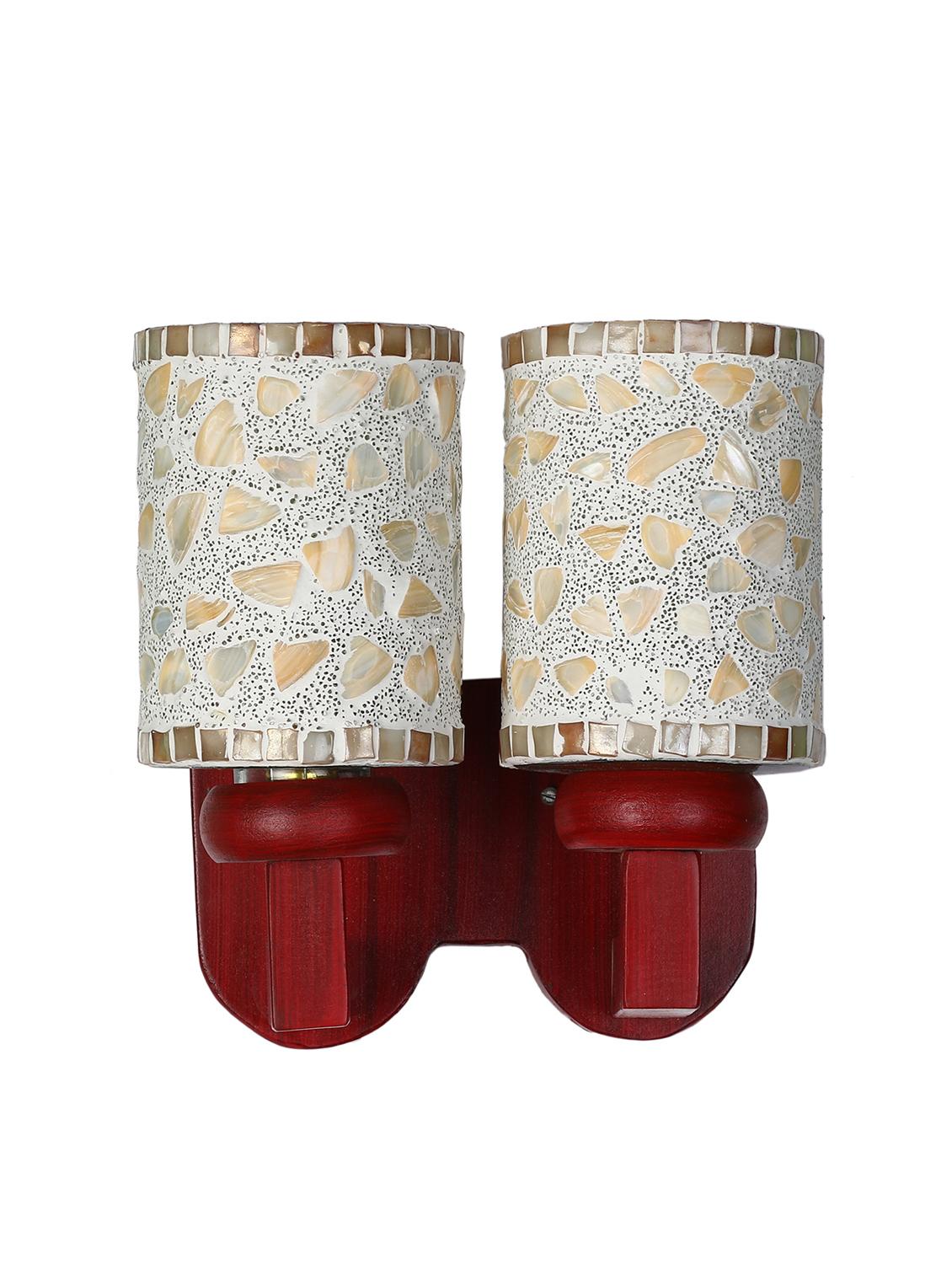 stylish twins hand decorative colorful glass wall lamp light with royal wooden fitting (set of two) dn-2wa164 - 15489882 - Standard Image - 2