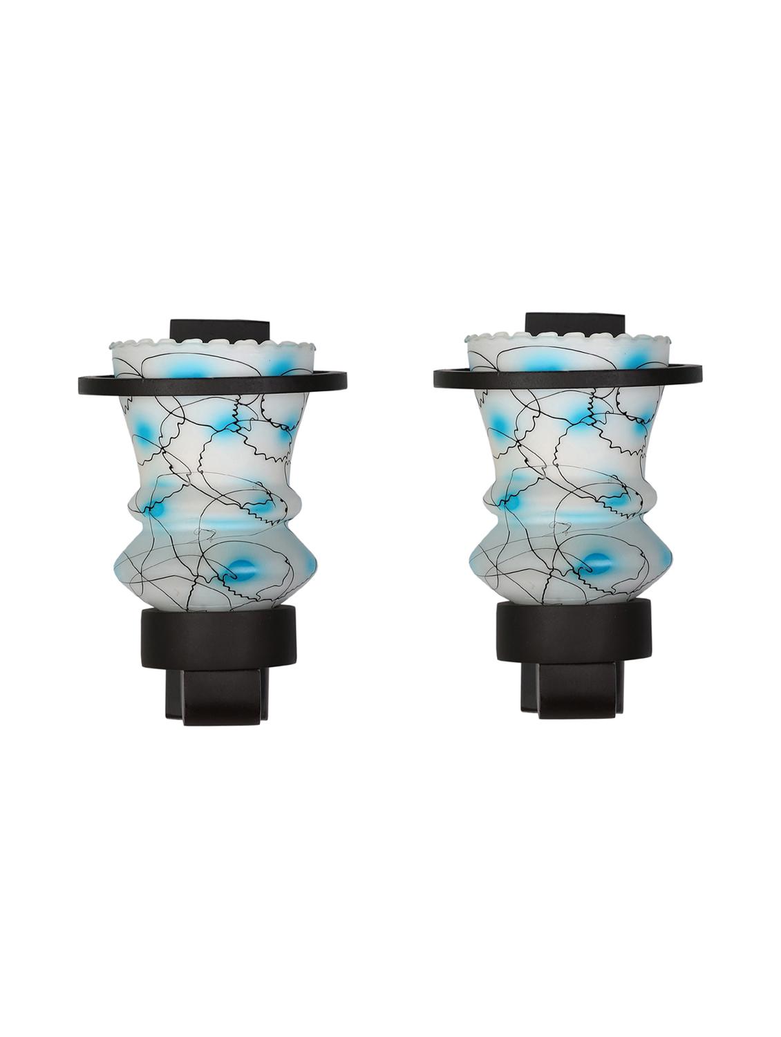 designer hand decorative colorful glass wall lamp light with stylish wooden fitting ( set of four )-el95 - 15489895 - Standard Image - 2