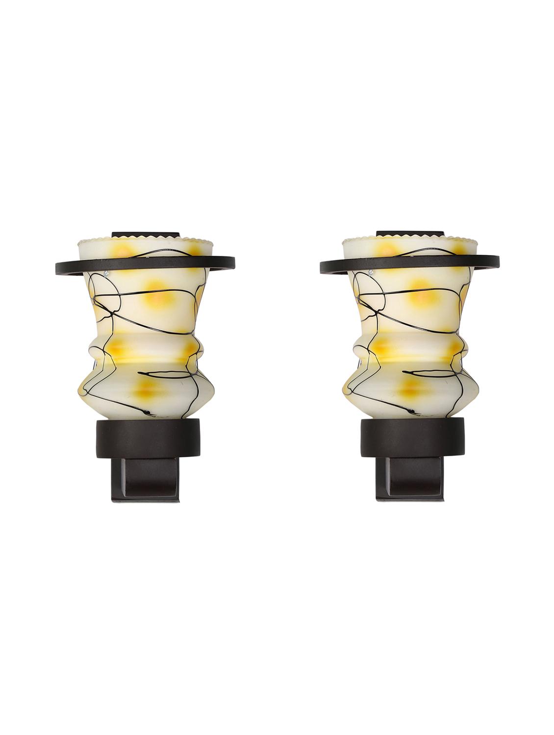 designer hand decorative colorful glass wall lamp light with stylish wooden fitting ( set of four )-el99 - 15489899 - Standard Image - 2