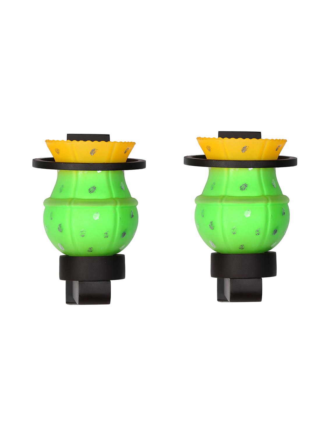 designer hand decorative colorful glass wall lamp light with stylish wooden fitting ( set of four )-el106 - 15489906 - Standard Image - 2