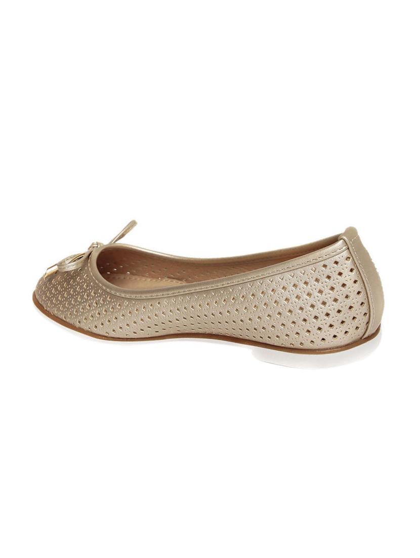 gold slip on ballerinas - 15492076 - Standard Image - 2