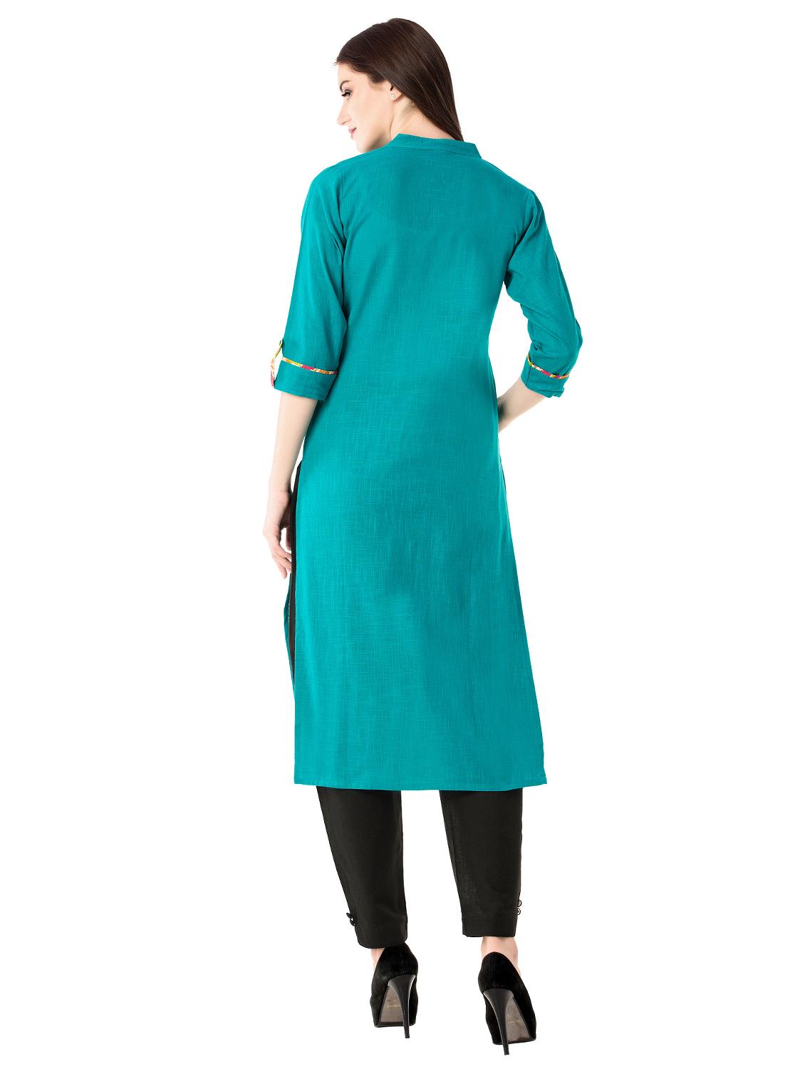 solid straight kurta - 15493093 - Standard Image - 2