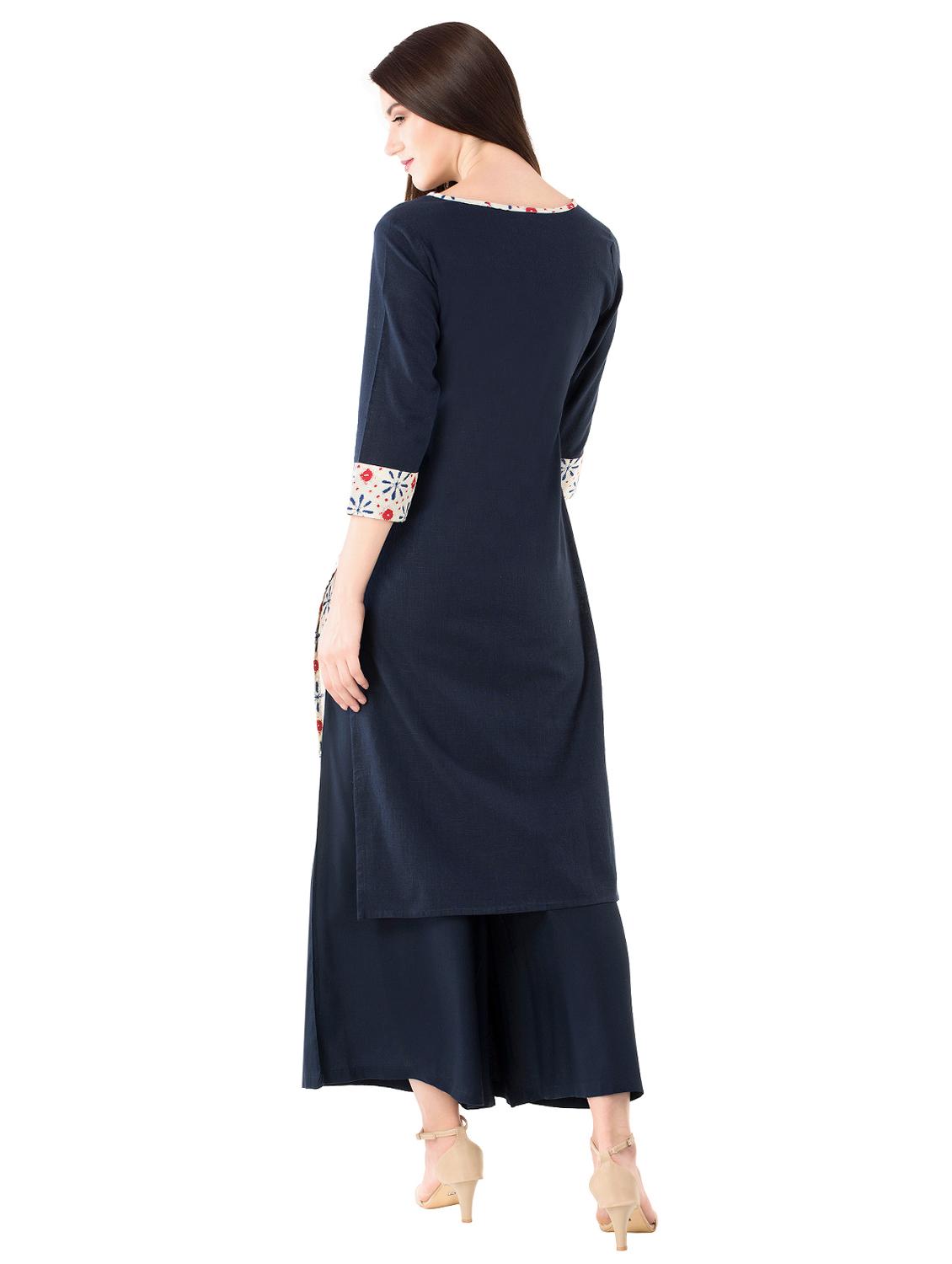 printed straight kurta - 15493096 - Standard Image - 2