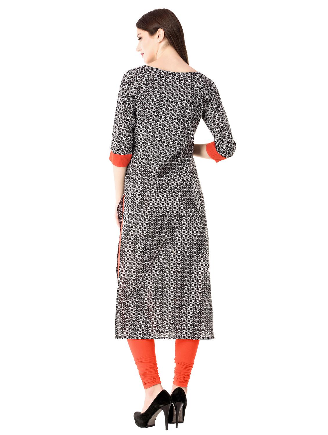 printed straight kurta - 15493099 - Standard Image - 2