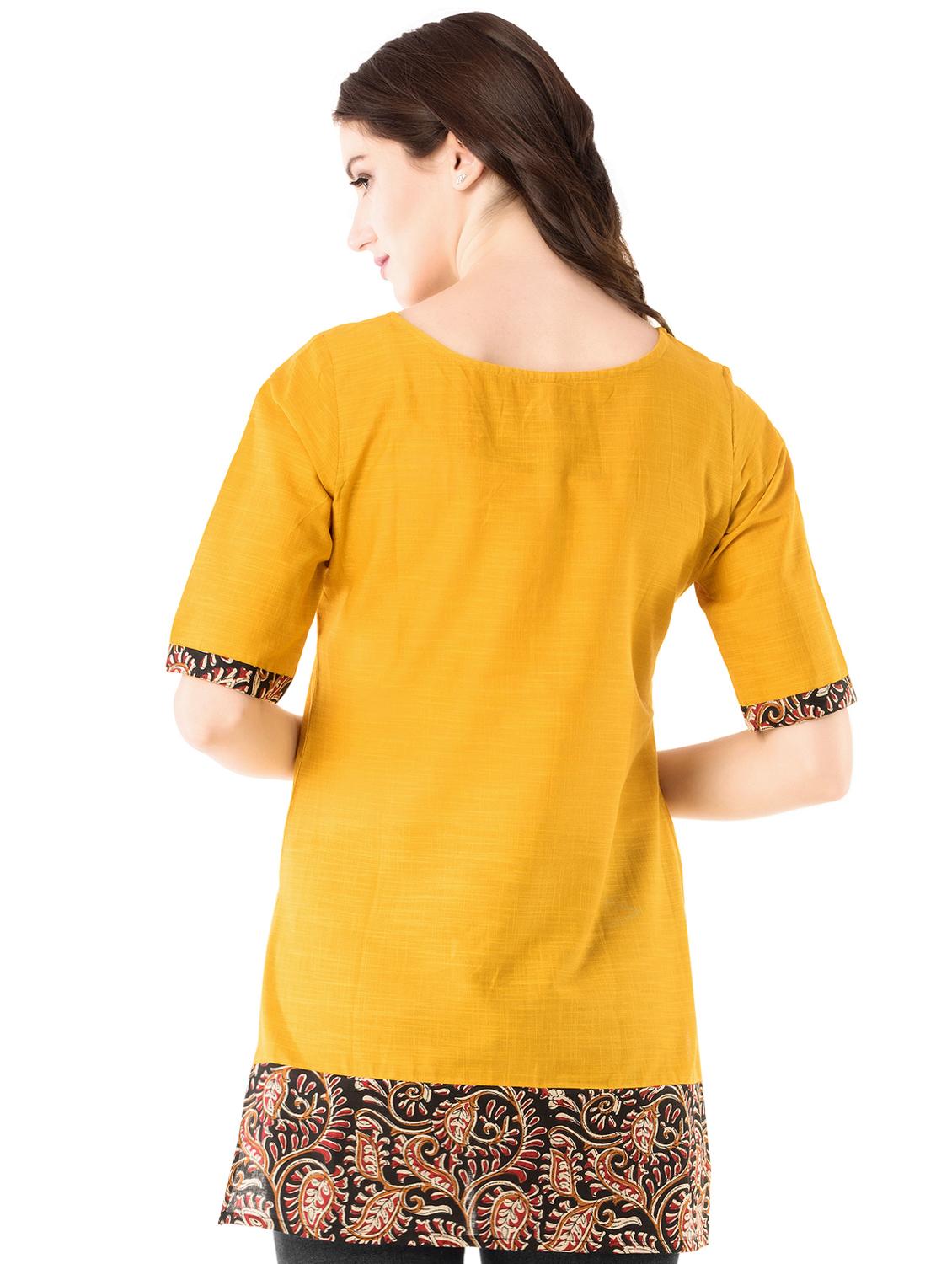 mustard straight kurti - 15493106 - Standard Image - 2