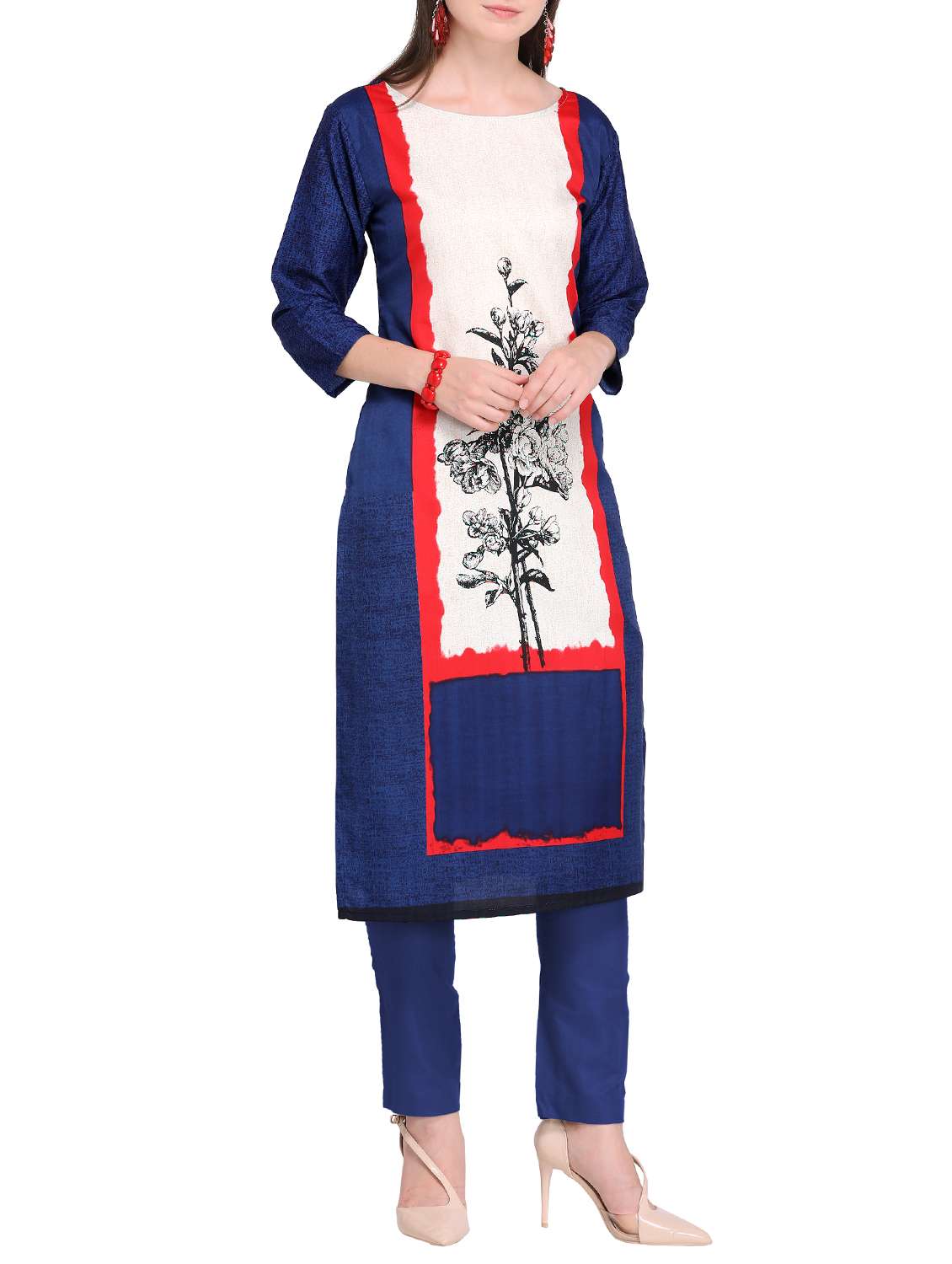 printed straight kurta