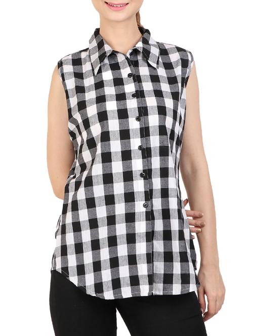 checkered straight shirt - 15494298 - Standard Image - 0