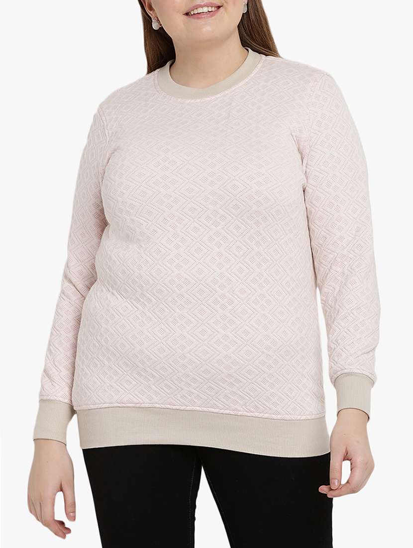 diamond print plus pullover