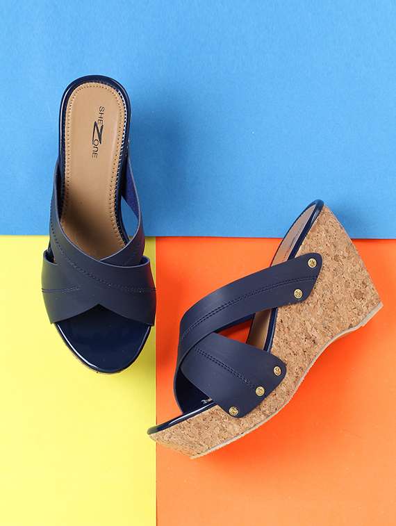 blue platforms wedges