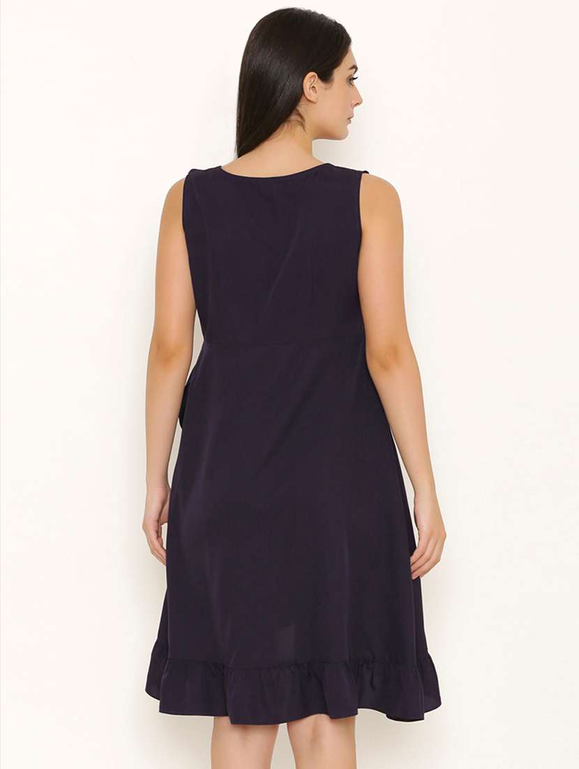 v-neck ruffled dress - 15498678 - Standard Image - 2