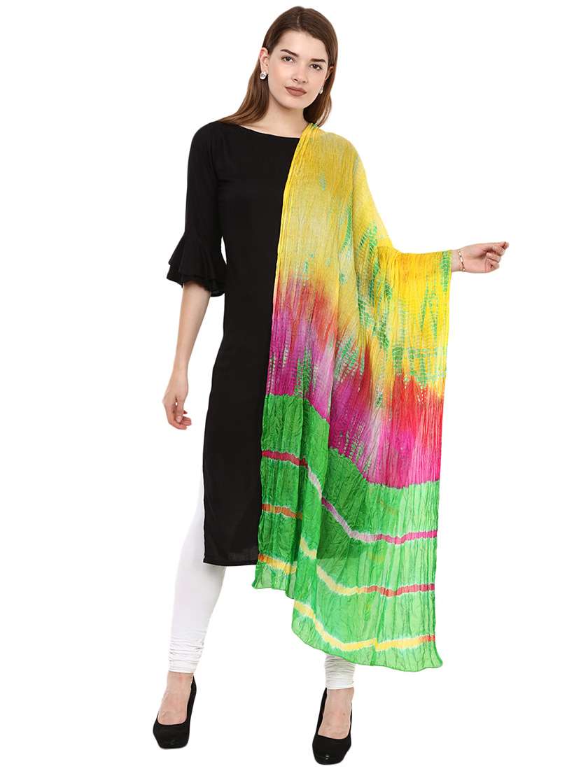 multi colored silk dupatta