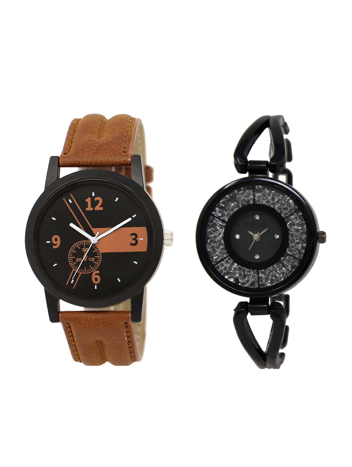 acnos round dial analog couple watch(wat-lr-01-211-combo)