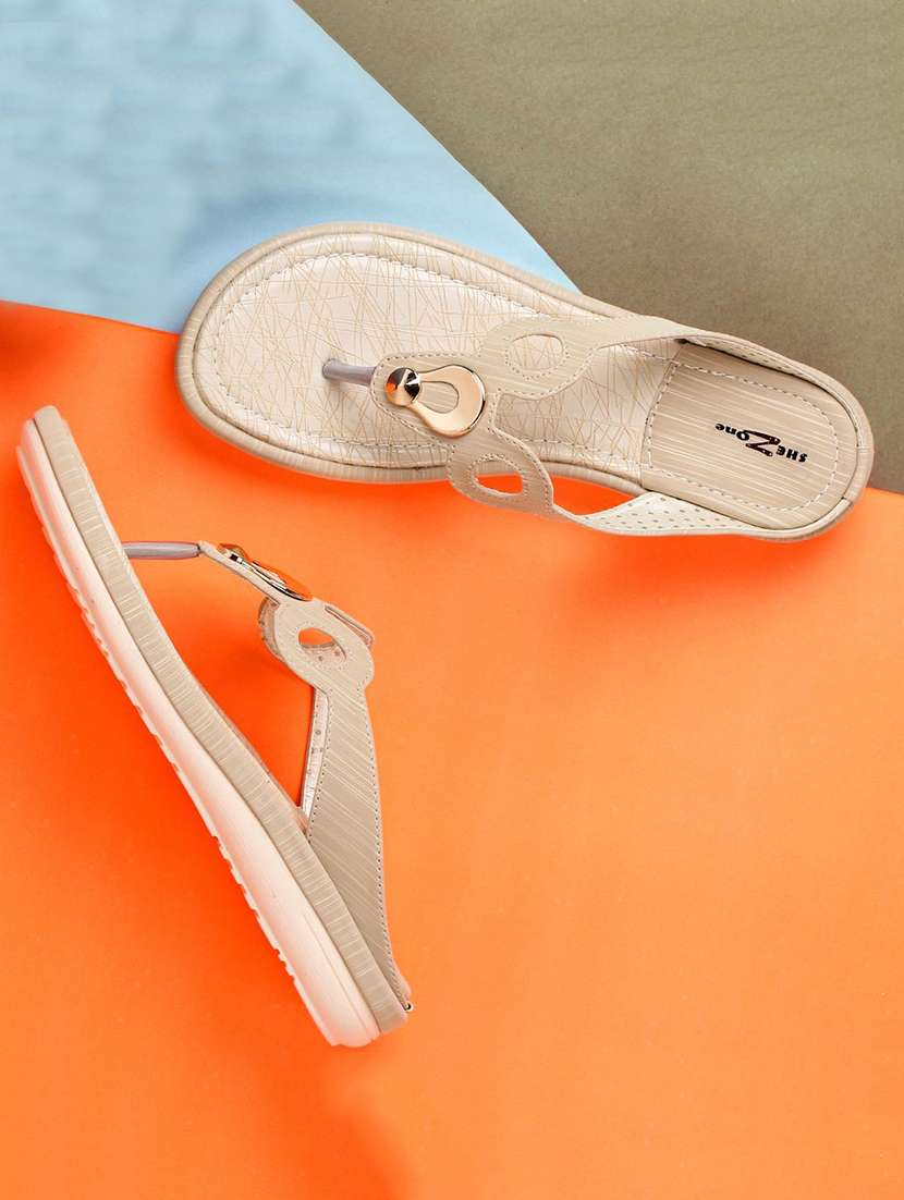 beige toe separator sandals