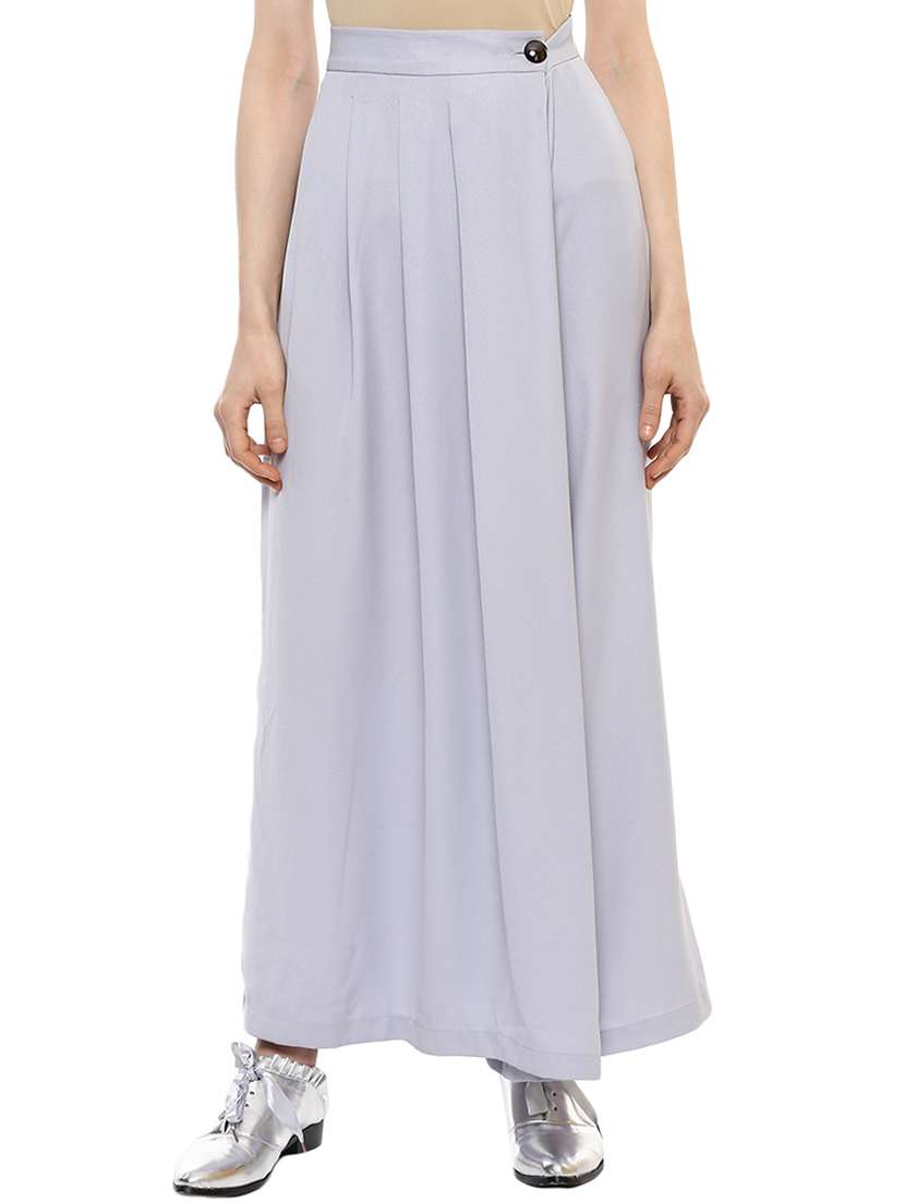 pleated flared palazzo