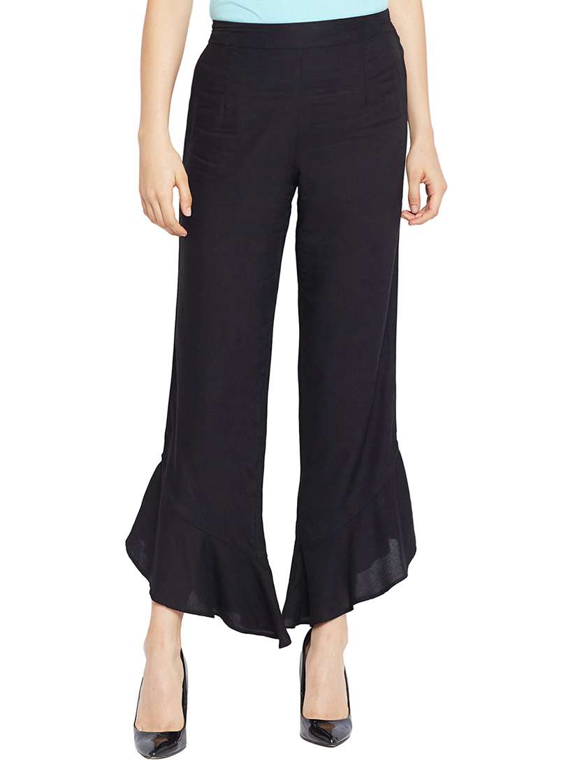 flat front flared trouser