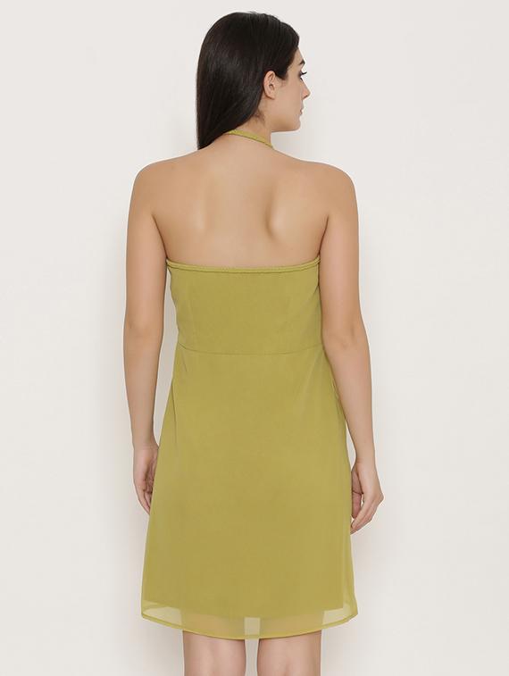 halter neck a-line dress - 15503572 - Standard Image - 2