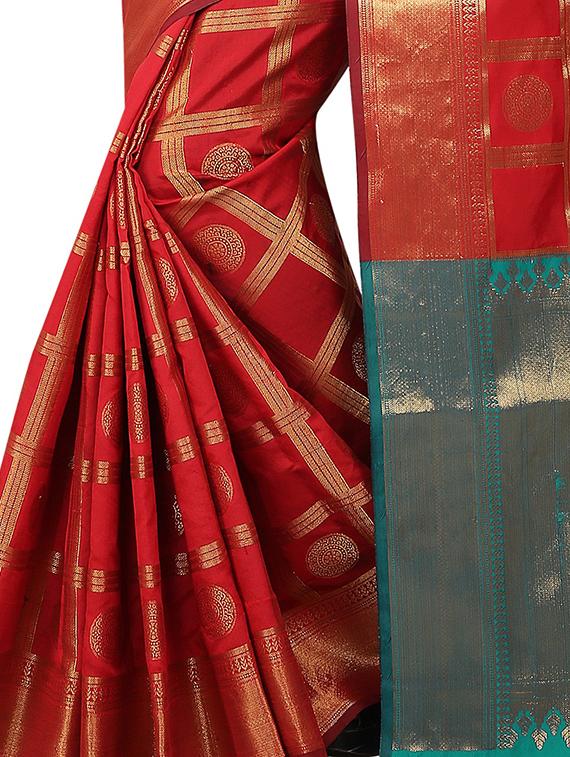 zari butti banarasi saree with blouse - 15504074 - Standard Image - 2