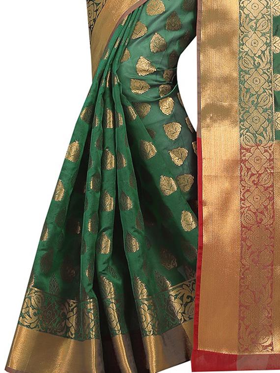 zari motifs banarasi saree with blouse - 15504107 - Standard Image - 2