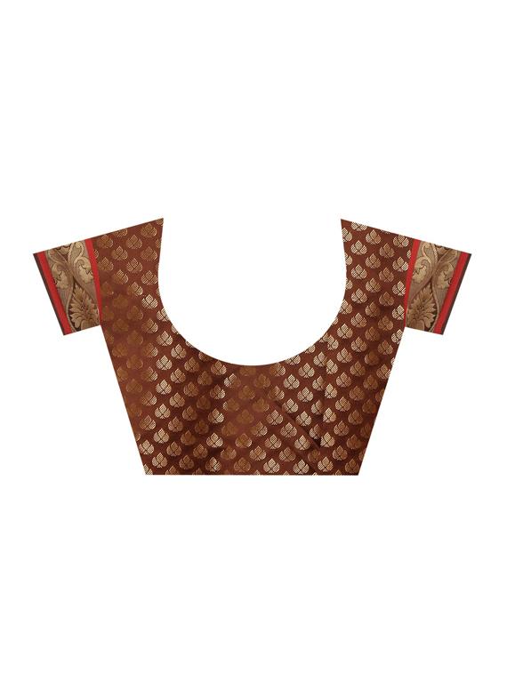 zari weave banarsi saree with blouse - 15504131 - Standard Image - 2